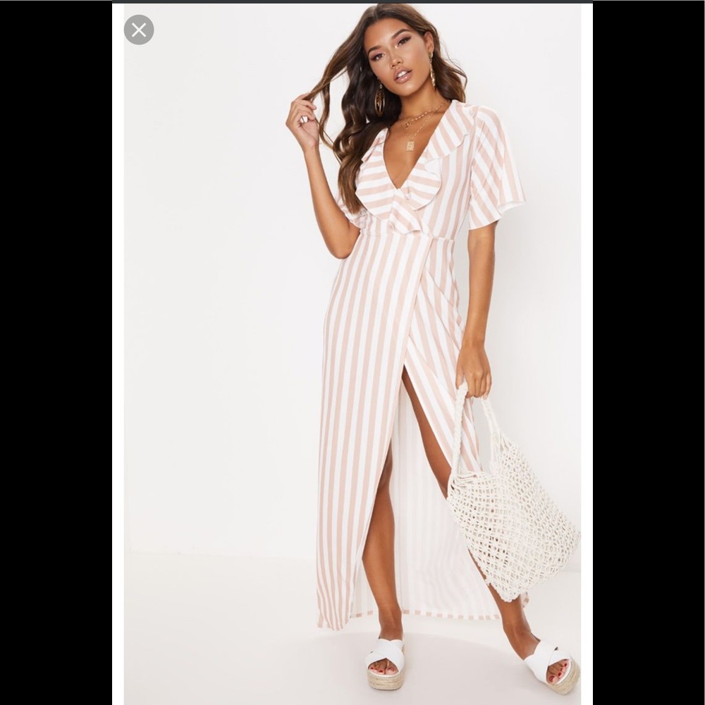 PrettyLittleThing Striped Maxi Dress